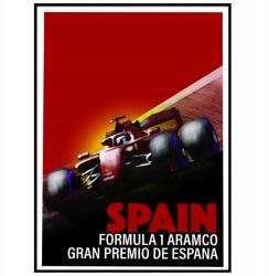  Fali poszter Gran Premio Spain Automobile A3 (Plakat AUTOMOBILE FORMUŁA 1)