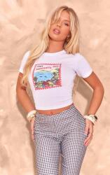 Prettylittlething Fehér Klasszikus Rövid Ujjú Póló Prettylittlething 38-AS Méret