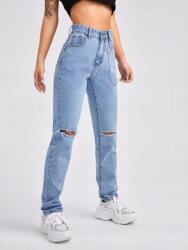 Shein IC16313 Shein Egyenes Szárú Farmernadrág Magas Kopásállósággal M