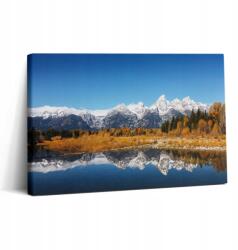 Wallfluent Fotó Canvas Kép Otthon Loft Könnyű Összeszerelés Hegyek Tó És Őszi Fák (010030010150000276816)