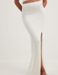 NA-KD Fehér Bordázott Szoknya Magas Derékkal Na-kd M