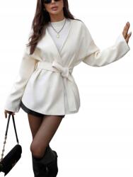 Shein Kabát Krémszínű Rövid Kötött Elegáns 38 M__M