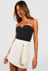 Boohoo Bézs Mini Öves Szoknya (44) (GZZ61674-147)