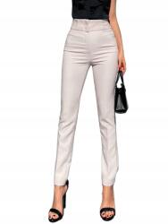 Shein Nadrág Elegáns Bézs Cső Magas Derekú 40 L__L