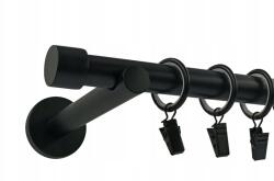 ESTAdeco Fém Függönykarnis Modern szimpla fekete matt Luna 19 mm 120 cm (karnisz I Ø19mm Czarny Mat LUNA)