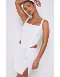 Prettylittlething Fehér Hímzett Szoknya (38) (564302)