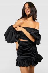 Boohoo Fekete Vállatlan Felső (42) (GZZ40646-105)