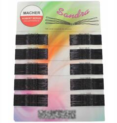 Macher Bordázott hajcsat golyóval fekete 6cm 100db (5908456873122)