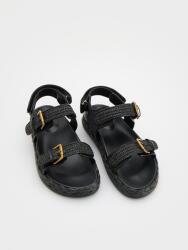 Reserved T14113 Texturált Platform Szandál Arany Csatokkal (29) 38 (5812Y-99X)