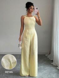 Shein DC42112 Shein Sárga Vállpántos Overál (38) S