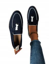 Shein Sötétkék Velúr Papucs Fehér Kontrasztos Kivitelben 40__40 (sx2211046082272156)