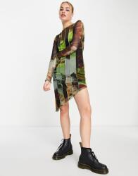  Tops Színes Aszimmetrikus Ruha (36-38) (532985)