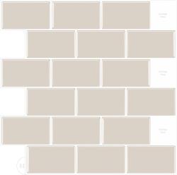 3D öntapadós falicsempe WoStick retro subway kávé 10 db 1, 2 mm (B0BN3QXYJ2)