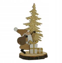 Nowa Karácsonyfa figura fa karácsonyfa mikulás arany 15 cm (ZL19C968/3070157/GOLD)