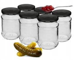 Browin Befőttes Üvegek Uborka Fekete Kupakkal 6 Db 250ML (132249)