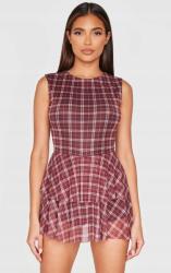 Prettylittlething IC02310 Rövid Kockás Fodros Overál Prettylittlething (11) XL