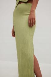 NA-KD Zöld Fodros Szoknya Magas Derekú MIDI Egyenes Kivágással Na-kd 34