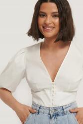 Prettylittlething Na-kd Ecru Blúz Széles Ujjú 32-ES