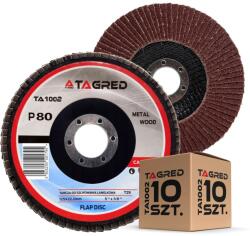 Tagred 10 Db-os Fa Csiszolókorong Készlet Fém Acél P80 125MM Lamella (TA1002x10 TARCZA DO METALU INOX)