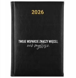 FunnyCase Naptár Fekete A5 2026 Pedagógusnapra Az Ön támogatása Több (Kalendarz Czarny Twoje Wsparcie Znaczy Więcej)