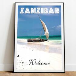  Utazó poszter Zanzibar Welcome Afrika 50x70 (Zanzibar Afryka Podróże Wakacje 50x70)