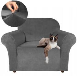 Ubieramy-meble Fotel Huzat Kanapé Elasztikus Velúr Bársony 90-140 Sötétszürke (22X1-1)