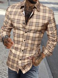 Shein Férfi Ing Barna Kockás Gallér S__s