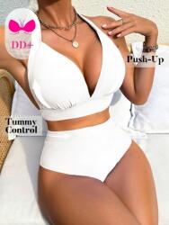 Shein Bikini Fürdőnadrág Fehér Kétrészes Kötött 40 DD__40D