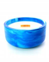  Kézzel készített illatos szójagyertya - kék gipsz edény, ajándék