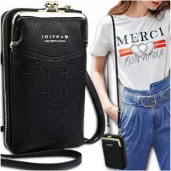 EdiBazzar Postás Táska kézitáska Pénztárca Telefon tok fekete női válltáska (5904555952423)