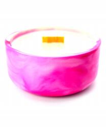  Handmade illatos szójagyertya - rózsaszín gipsz edény, ajándék