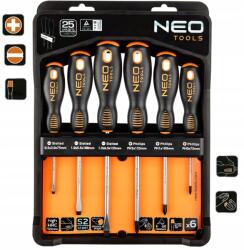 NEO TOOLS Kereszt és lapos csavarhúzó készlet Neo Tools 6db-os (Zestaw Wkrętaków Krzyżowe I Płaskie Neo 6szt)