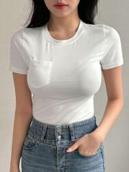 Dazy HC23311 Dazy Fehér Testhezálló Zsebes Póló (41) XL