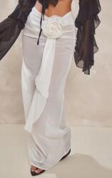 Prettylittlething Fehér Maxi Szoknya Tranpsretna Bugyi Virág Prettylittlething 40