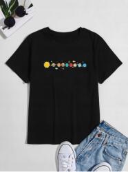 Shein Női Póló Fekete Print 38 M Aaa