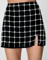 Nasty Gal Fekete Testhezálló Miniszoknya Flitteres Kivágással Nasty Gal 42