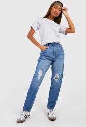 Boohoo Kék Mom Jeans Szaggatott (34) (FZZ12913-340)