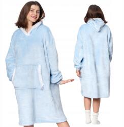  Takaró Pulóver Oversize Egyszínű Vastag Takaró Pulóver XXL Kék Szőrme Fürdőköpeny
