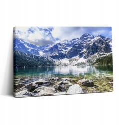 Wallfluent Vászonkép Nappaliba Fa Keret Hegyek és tavak Tájkép 30x20 cm (010030010150000007611)