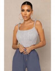  Club L Szürke Fűzős Melange Felső (40) (580496)