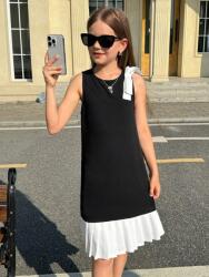 Shein LC35201 Shein Lány Fodros MIDI Ruha Kontraszt (38) 146