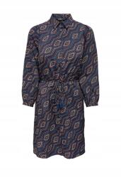 ONLY mintás ing ruha, övvel, Size S, 100% poliészter, galléros, térdig érő (478402)