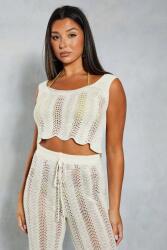  Horgolt Krémszínű Felső Vállpántokkal Rövid Misspap M