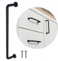 Global Service Bútorfogantyú 192 mm-es reling cső konyhaszekrény fiók fekete loft (2324192N)