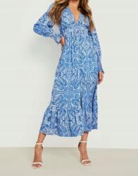 Boohoo FC45203 Boohoo Mintás Ruha Maxi V-nyakkivágással Paisley XL