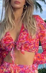 Prettylittlething EC23314 Prettylittlething Mintás Felső Megkötővel (38) S