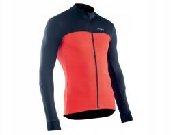 Northwave kerékpáros mez Force 2 Jersey Ls Full Zip fekete/piros L (8917117415)