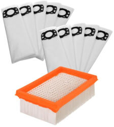  10x Szintetikus mikroszálas porzsák és légszűrő Karcher WD 4, WD 5, WD 6 porszívókhoz