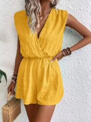 Shein IC55107 Shein Rövid Texturált Overál V Nyakkivágással (41) S