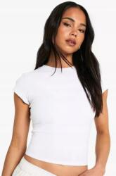 Boohoo Fehér Klasszikus Rövid Ujjú Crop Top Sima Boohoo 40